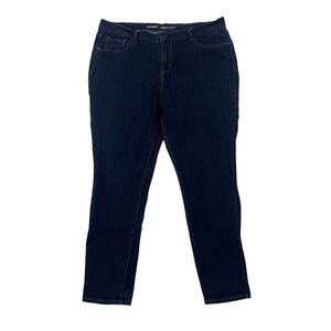Old Navy Curvy Mid Rise Skinny Denim Blue Jeans Sz 14 Cotton Blend Stretch Dark